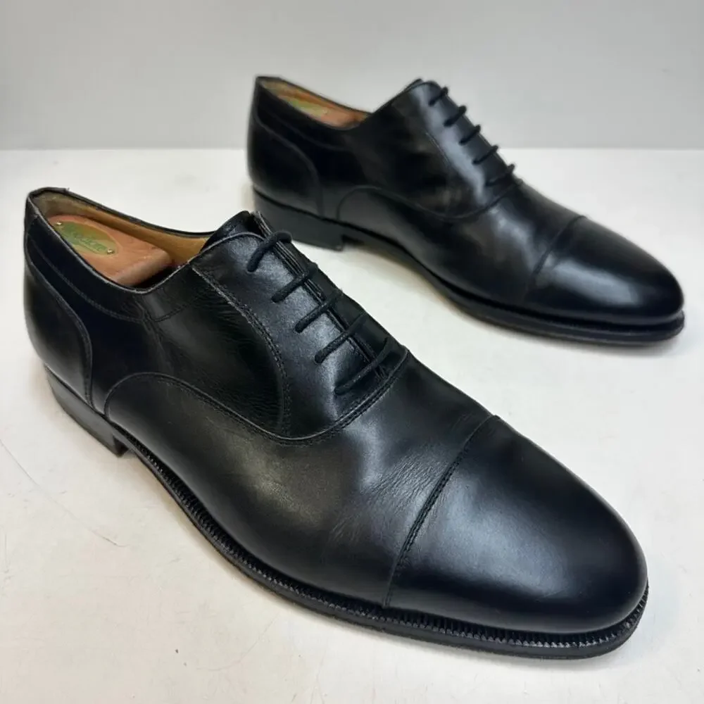 VERY GOOD Bally Kensington Oxford Black Calf Made in Italy UK 11 EEE US 12 EE